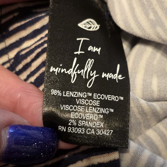 Nic + Zoe Wide Leg Pants Womens Size 2 Blue White Relaxed Flowy Career Office - Picture 4 of 12